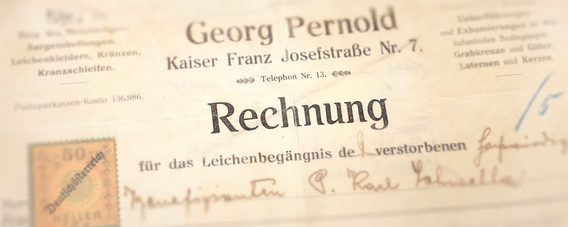 Historische Rechnung von Georg Pernold